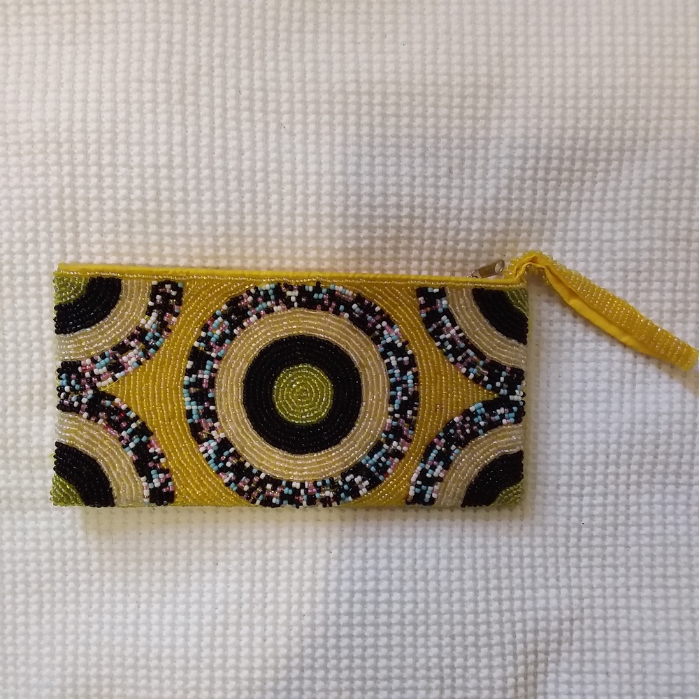 Vintage AMCO Women's Multicolored "Bahamas" Beaded Wristlet